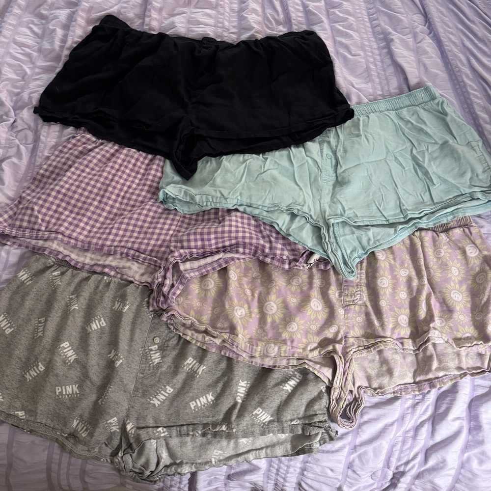 PINK Sleep Shorts Bundle - Black, Mint, Lavender, Gray